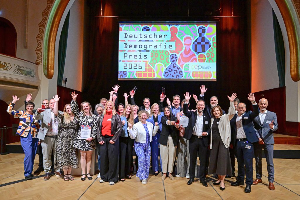 Verleihung des Deutschen Demografie Preises 2026 am 04.06.26 im Jenaer Volkshaus. Foto: Jürgen Scheere/DDP